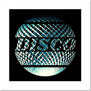 Steel blue disco discoball Posters and Art